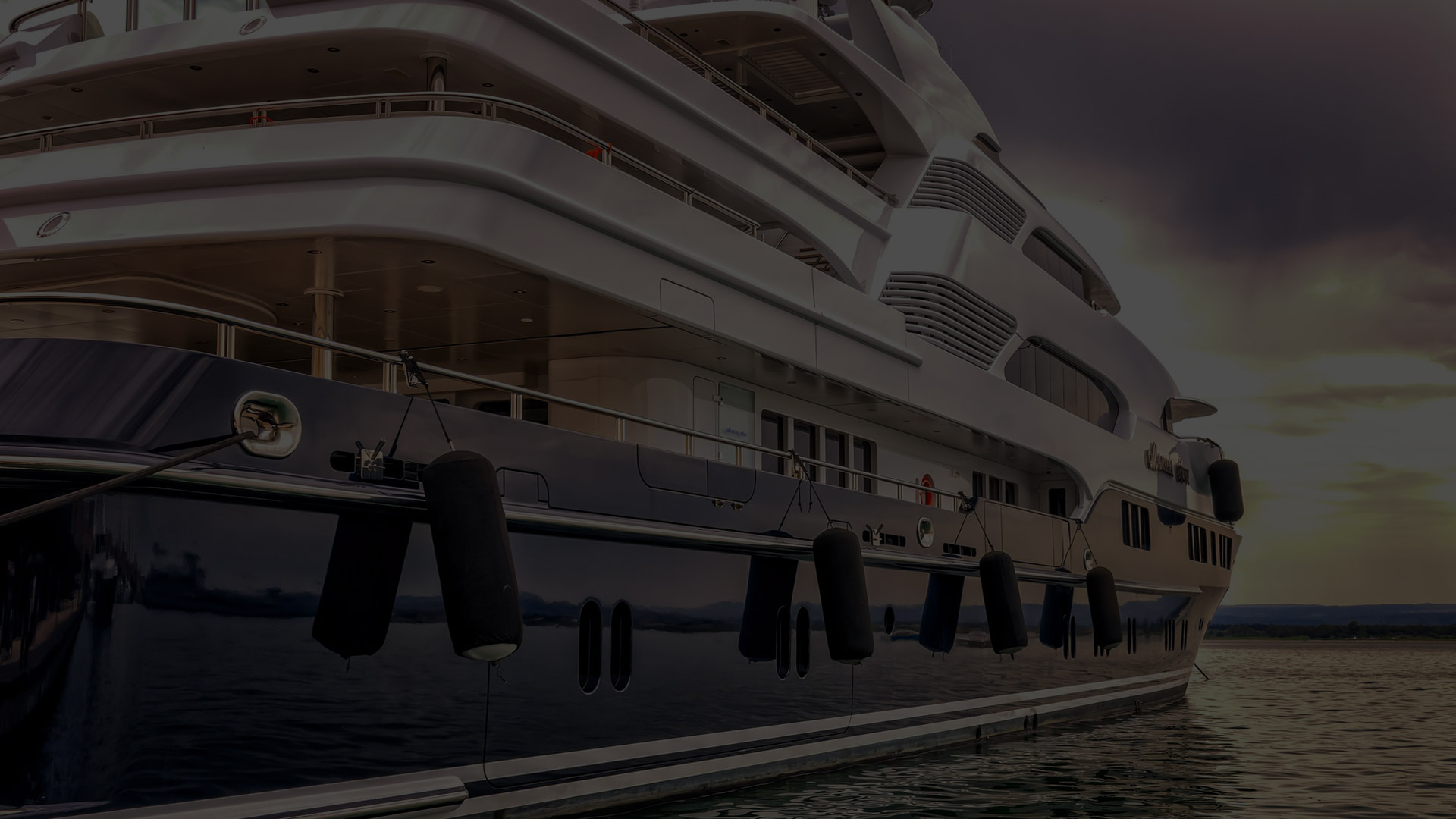 Superyacht from the side dark